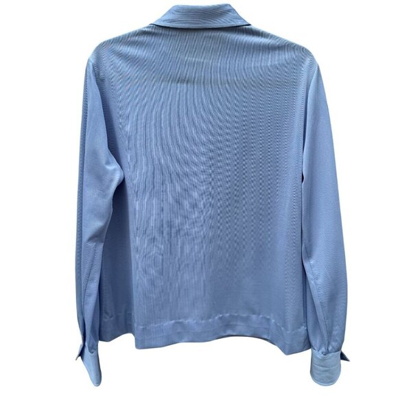 Dorce Vintage 70s Womens Light Blue Button-Up Long Sleeve Shirt Blouse Top 16 - Picture 7 of 9